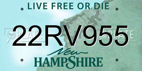 22RV955 New Hampshire License Plate