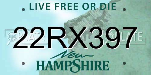 22RX397 New Hampshire License Plate