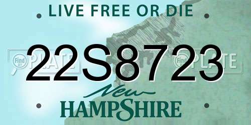 22S8723 New Hampshire License Plate
