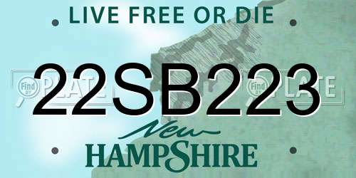 22SB223 New Hampshire License Plate