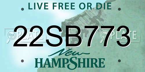 22SB773 New Hampshire License Plate