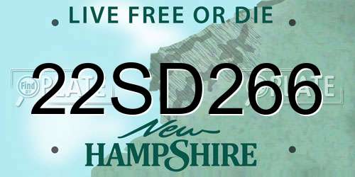 22SD266 New Hampshire License Plate