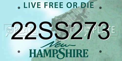 22SS273 New Hampshire License Plate