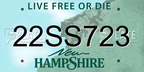 22SS723 New Hampshire License Plate