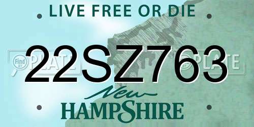 22SZ763 New Hampshire License Plate