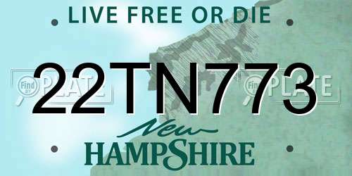 22TN773 New Hampshire License Plate