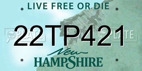 22TP421 New Hampshire License Plate