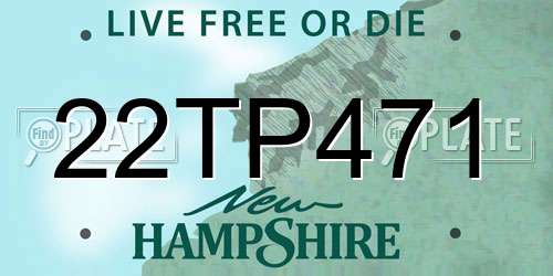 22TP471 New Hampshire License Plate