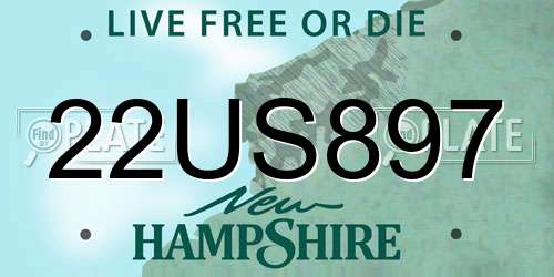 22US897 New Hampshire License Plate