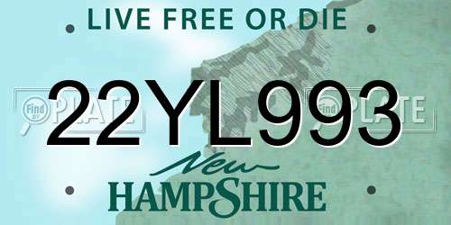 22YL993 New Hampshire License Plate