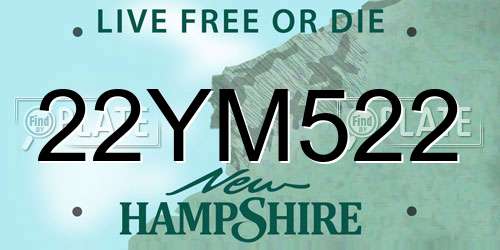 22YM522 New Hampshire License Plate