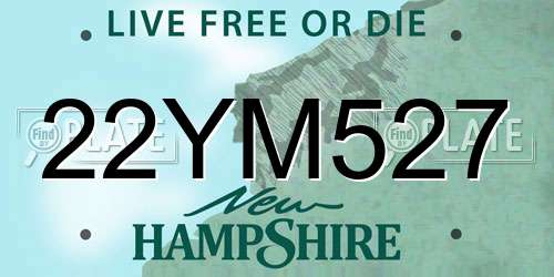 22YM527 New Hampshire License Plate