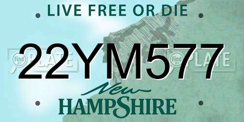 22YM577 New Hampshire License Plate