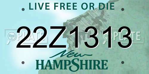22Z1313 New Hampshire License Plate
