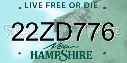 22ZD776 New Hampshire License Plate