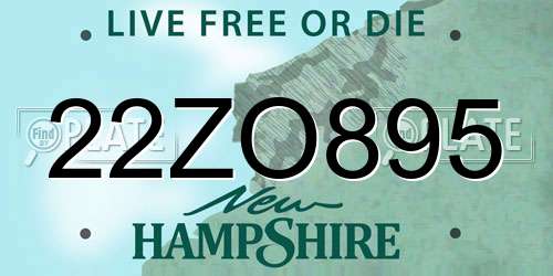22ZO895 New Hampshire License Plate