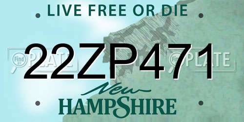 22ZP471 New Hampshire License Plate