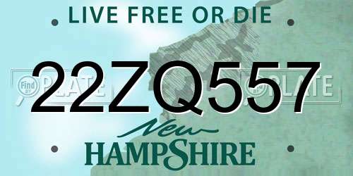 22ZQ557 New Hampshire License Plate