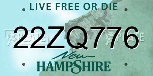 22ZQ776 New Hampshire License Plate