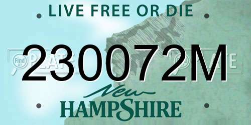 230072M New Hampshire License Plate