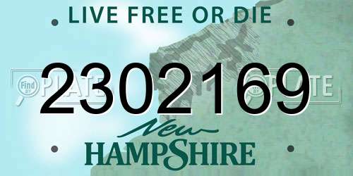 2302169 New Hampshire License Plate