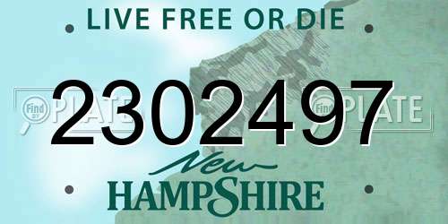 2302497 New Hampshire License Plate