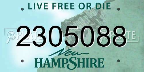2305088 New Hampshire License Plate