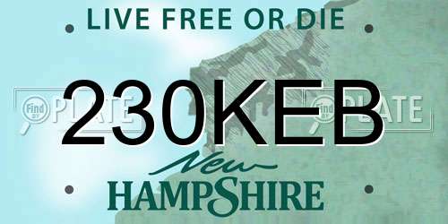 230KEB New Hampshire License Plate