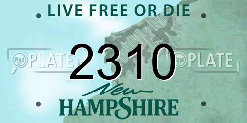 2310 New Hampshire License Plate
