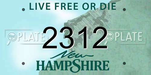 2312 New Hampshire License Plate
