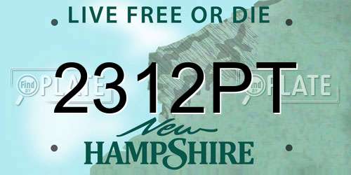 2312PT New Hampshire License Plate