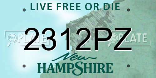 2312PZ New Hampshire License Plate