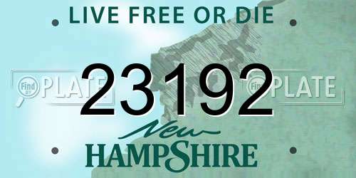 23192 New Hampshire License Plate