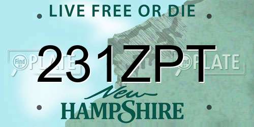 231ZPT New Hampshire License Plate