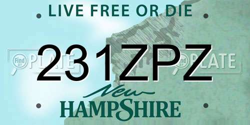 231ZPZ New Hampshire License Plate