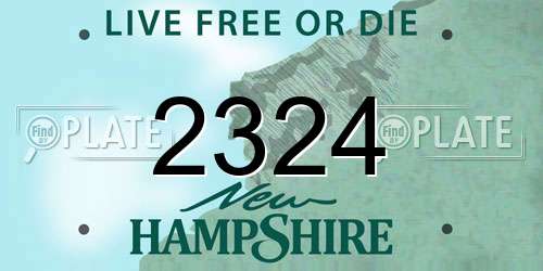 2324 New Hampshire License Plate