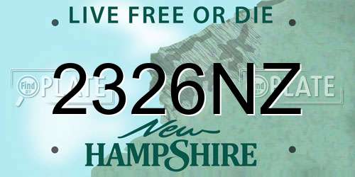 2326NZ New Hampshire License Plate