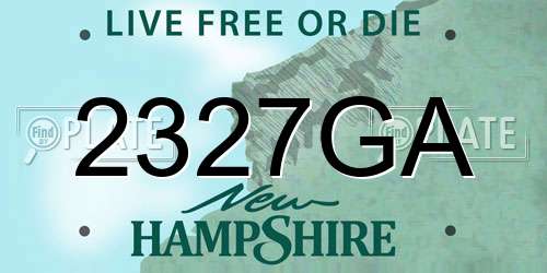 2327GA New Hampshire License Plate