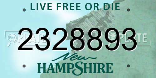 2328893 New Hampshire License Plate