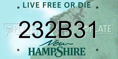 232B31 New Hampshire License Plate