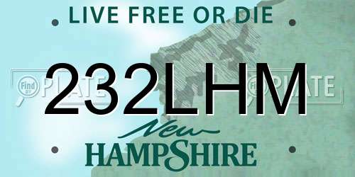 232LHM New Hampshire License Plate