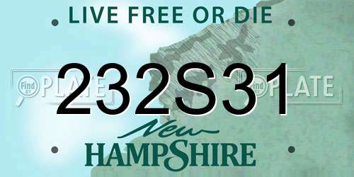 232S31 New Hampshire License Plate