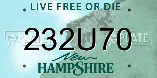 232U70 New Hampshire License Plate