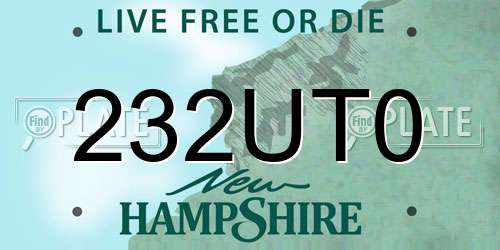 232UT0 New Hampshire License Plate