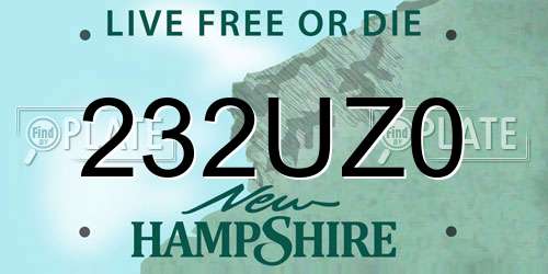 232UZ0 New Hampshire License Plate