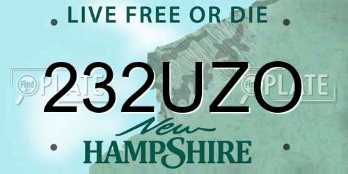 232UZO New Hampshire License Plate