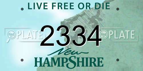 2334 New Hampshire License Plate