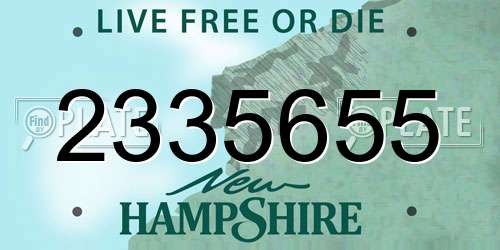 2335655 New Hampshire License Plate