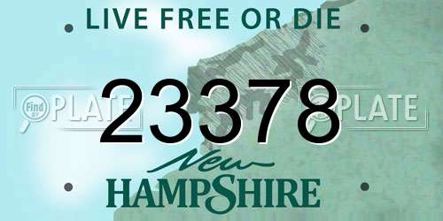 23378 New Hampshire License Plate