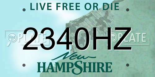 2340HZ New Hampshire License Plate